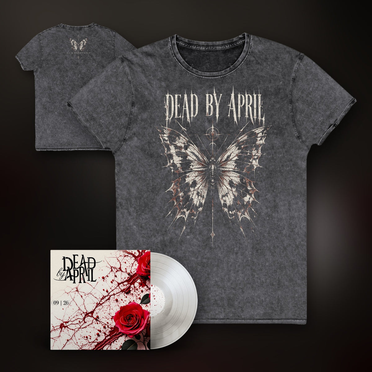 As a Butterfly bundle: signed 09|26 vinyl and washed As a Butterfly T-shirt
